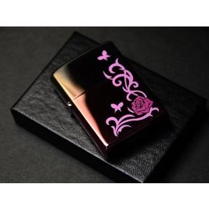 ZIPPO ジッポライター ミステリアスピンク 薔薇 蝶