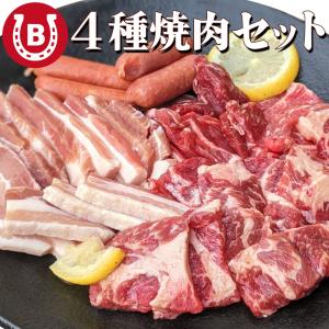 焼肉 BBQ セット 4種盛り1.5kg 約6人前 牛ハラミ 牛カルビ 豚カルビ ソーセージ 焼き肉 バーベキュー キャンプ お肉 詰め合わせ｜next1021