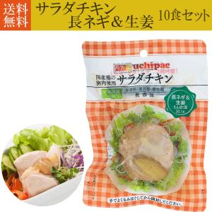 無添加 サラダチキン 内野家  長ネギ＆生姜味【常温長期保存】10食セット レトルト 保存食 無添加  uchipac 送料無料｜BAYU STORE