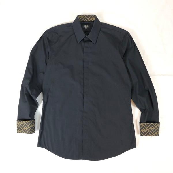 FENDI フェンディ 【YS2295G】 20AW FF SHIRT ロゴ 切替 カッターシャツ ...