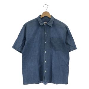 COMOLI コモリ 【men577D】 シャンブレー オープンカラーシャツ 半袖 SS トップス サイズ1 ライトブルー メンズ HC｜next51-kaizuka