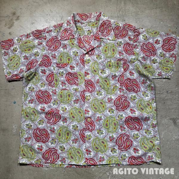 Jack Coudle Ltd. 【men3187H】 50's~ プリントコットンシアサッカーシャ...
