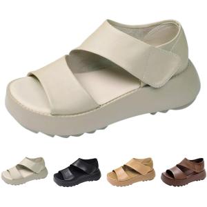 レトロな厚底サンダル レトロな厚底サンダル レディース 5cm 外反拇趾 人間工学 歩きやすい 厚底サンダル 軽量設計 滑り止め 美脚効果 通気快適 幅広 通気