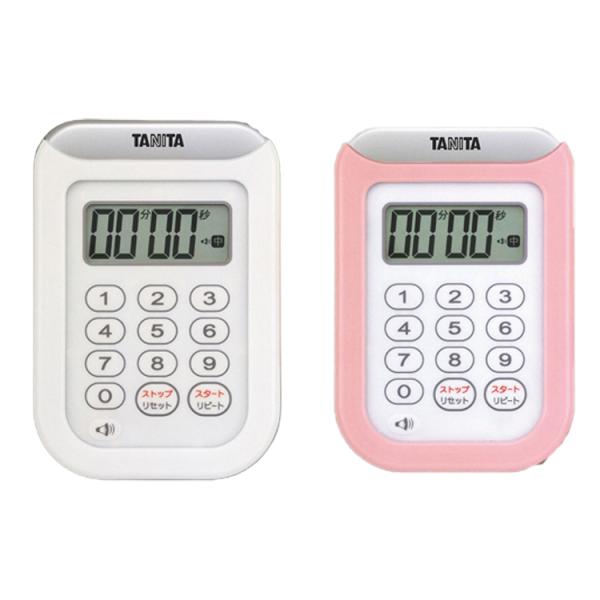 デジタルタイマー 丸洗いタイマー100分計 TD-378 ホワイト ピンク 洗える防水タイマー 大型...