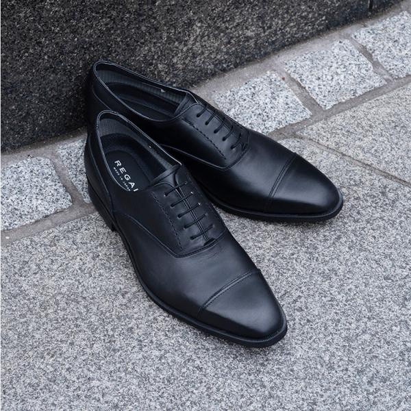 REGAL リーガル メンズ シューズ 防水 雨用 ビジネス ストレートチップ 35HR BB ブラ...