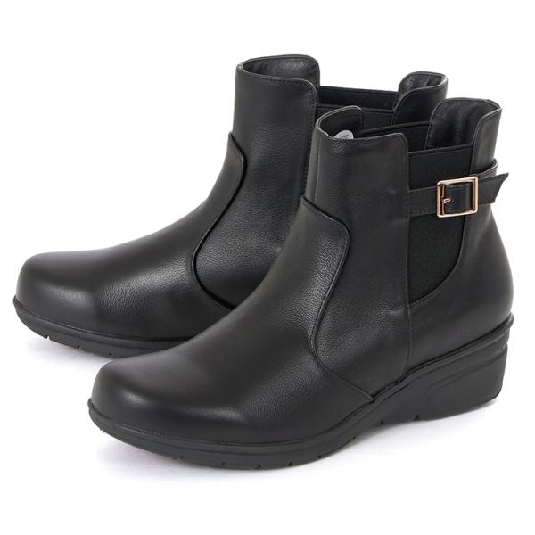 ALUFORT アルフォート レディース 本革 サイドゴアブーツ 22715 ブラック OFF PR...