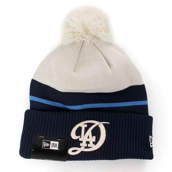 NEW ERA ニューエラ ポンポンニット帽 シティコネクト ロサンゼルス ドジャース ネイビー 海...
