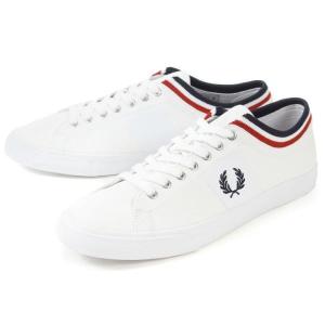 FRED PERRY フレッドペリー UNDERSPIN TIPPED CUFF TWILL アンダースピン チップド カフ ツイル B7106 100 ホワイト/ネイビー 値下げしました