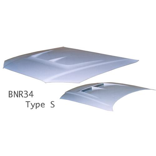 スタウト BNR34 GT-R エアロボンネット タイプS FRP製 カーボン変更可 ダクト入り S...