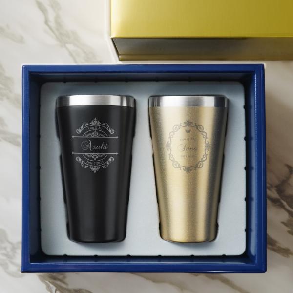 【ギフトに最適】ペアタンブラー 名入れ スタイリッシュ 真空断熱 タンブラー セット 350ml 名...
