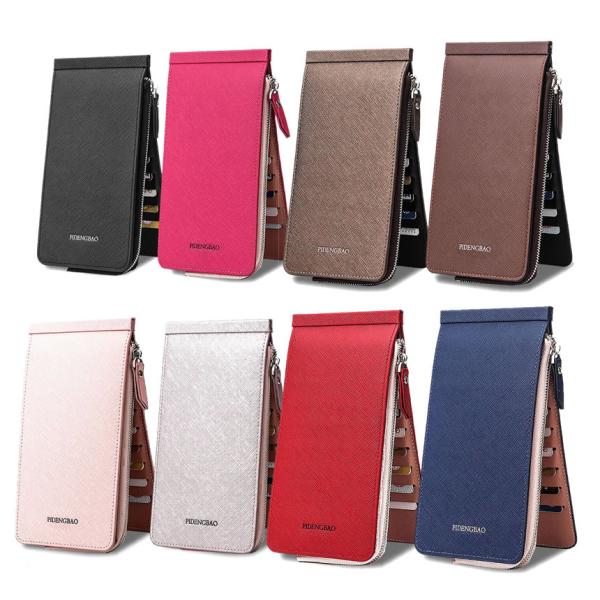 カードケース  26枚収納 薄型 スマホ収納 大容量 財布 レザー ファスナー付き メンズ レディー...