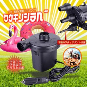 シガー電源式 小型 電動 エアポンプ 空気入れ エアーポンプ
