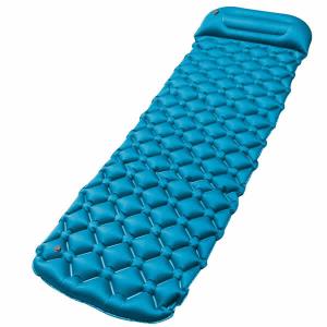 エアーマット ブルー エアベッド 枕連体 キャンプマット 1人用 キャンピング 寝袋 お昼寝 AIRMM-BL