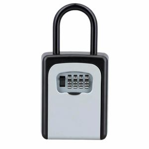 セキュリティキーボックス シルバー 鍵収納 4桁ダイヤル式 防犯 盗難防止 合鍵 共有 カードキー 壁掛け ドア CH-802-SV｜nexts