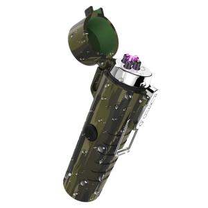 電子ライター USB 充電式 迷彩 懐中電灯 風に強い