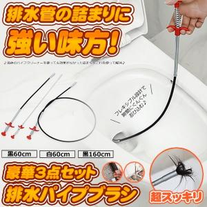 排水溝のつまり 掃除 ブラシ パイプブラシ 3本セット