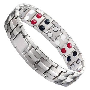 2個セット ゲルマニウムブレスレット シルバー 磁気ブレスレット