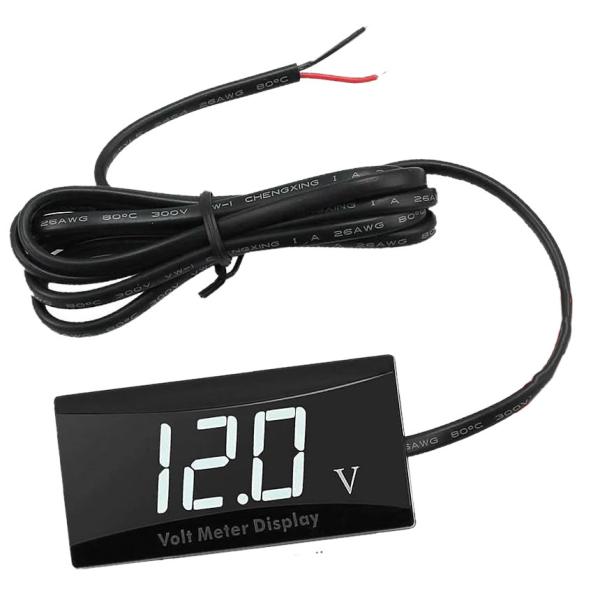 デジタル表示電圧計 LED ボルトメーター バイクメンテナンス 電圧計ゲージ 車用オートバイ船LED...