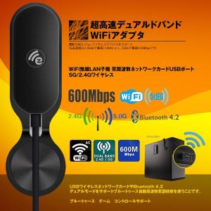 EZCast WiFi無線LAN子機 双周波数ネットワークカードUSBポート5G/2.4Gワイヤレス  Bluetooth4.2 Magic Fixate EZCAS01｜nexts