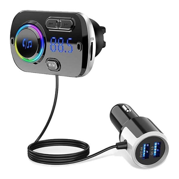 2個セット FMトランスミッター シガーソケット ながら運転防止 ハンズフリー通話 USB 車載充電...