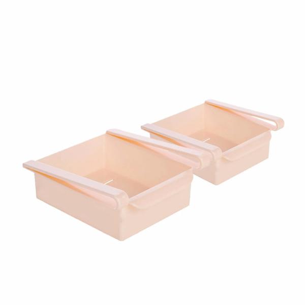 冷蔵庫 ストッカー ２色セット 収納 ラック プラスチック 収納ラック キッチン 収縮タイプ 引き出...