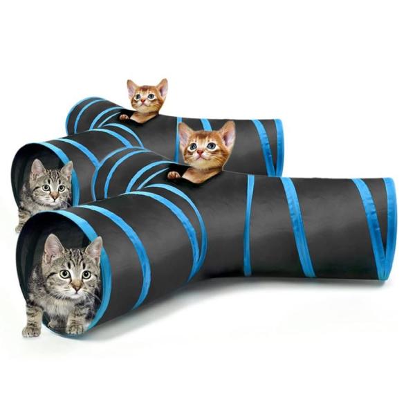 愛猫の大冒険 キャットトンネル  猫用 3道 折りたたみ式 スパイラル  ペット おもちゃ 洞窟 楽...