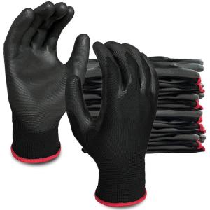 静電気防止 極薄 作業手袋 12双組 パームコート 滑り止め