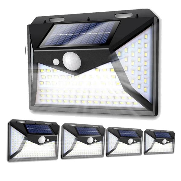 ソーラーライト屋外 センサーライト 4個セット LED 118LED 人感センサー 配線不要 屋外 ...
