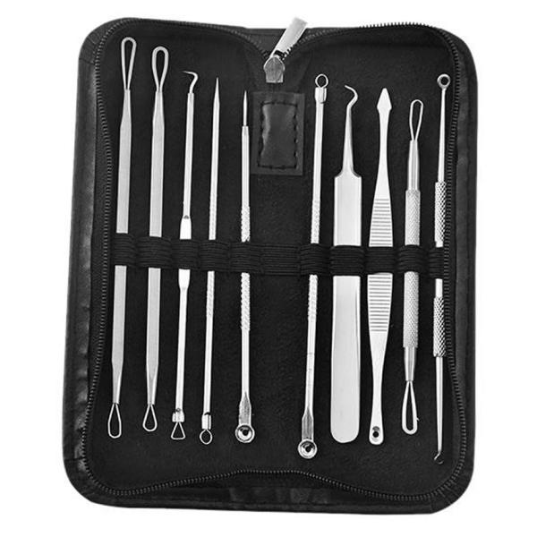 20本セット 角栓 ニキビケア 収納ケース付き ニキビ 角栓 毛穴ケア 鼻 黒ずみ ステンレス 角栓...