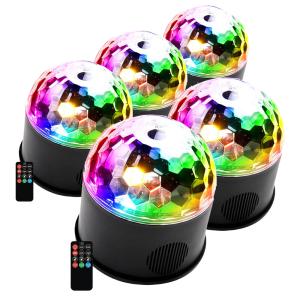 5個セット ディスコ 空間 ライト ミラーボール LED 9色 リモコン付き USB パーティ 車中 ディスコ ステージライト 多機能 水晶回転式 ボールライト DISCOKU