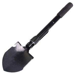 多機能シャベル 折り畳みスコップ 雪 軽量 軍用 ブラック つるはし