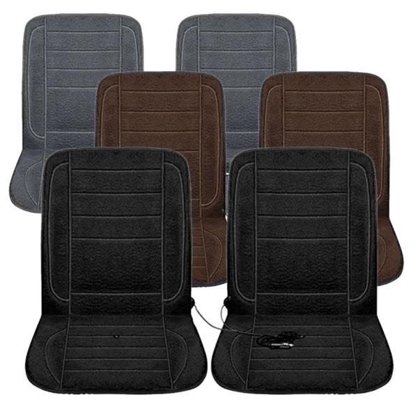 シートカバー カーシート 運転席＆助手席タイプ 2個セット ウール ヒーター 12V 車載 2段階温...