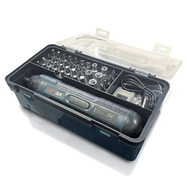 正逆転切替 電動ドライバー 小型 電動ドリル ビット32種類 ネジ60点 LEDライト USB充電式...