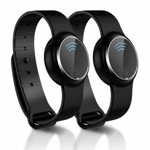 2個セット 蚊よけブレスレット ブラック 超音波 虫除け 屋外 虫対策 USB充電式 子供 大人 ウォッチ型 アウトドア キャンプ 登山 虫よけ 手首 MUMUBRRE-BK