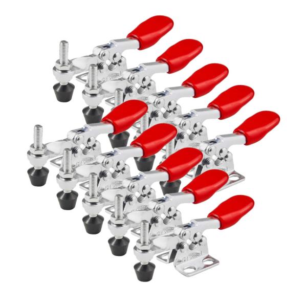 トグルクランプ 10個セット 固定 横押し 水平トグルクランプ DIY 木工 金属 組み立て スチー...