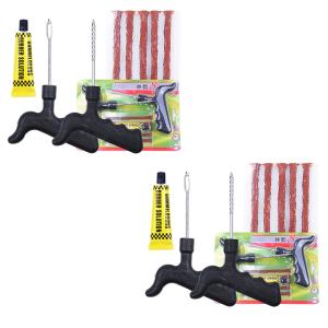 2個セット 新型 タイヤパンク 修理 キット 豪華5点セット