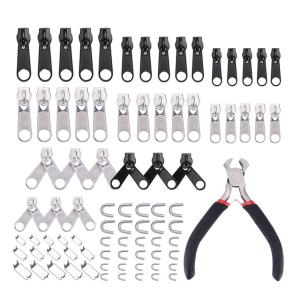ファスナー修理キット 85点セット ジッパー修理 工具セット スライダー交換 ペンチ付き 簡単修理 応急処置 FASTENER