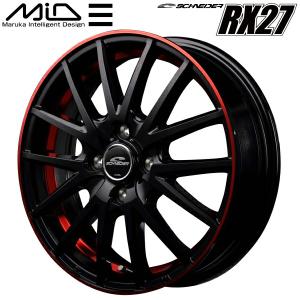 MID シュナイダー RX27 ホイール1本 ブラック/リム&アンダーカットポリッシュ+レッドクリアー 4.0J-12inch 4H/PCD100 inset+42｜nextsportsys2