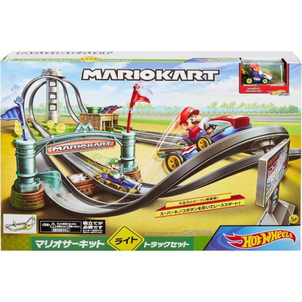 ホットウィール マリオカート サーキット ライト トラックセット マリオカー1台付 乗り物おもちゃ ...