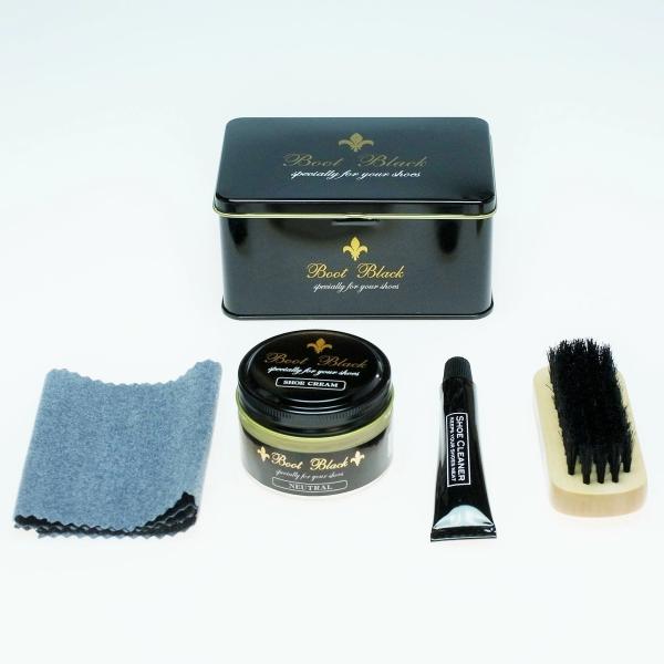 爆買 靴磨きセット 初心者 入門 簡単 お手入れ ブートブラック シューケア 靴 傷 キズ  靴クリ...