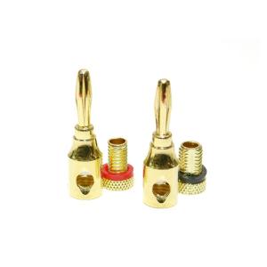 Φ4mm対応 金メッキバナナプラグ 赤黒4個セットの詳細画像1