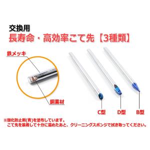 はんだごて交換用こて先3種セット 長寿命・高効率 サイズ