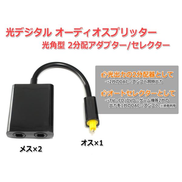 光デジタル オーディオ スプリッター 2分配 光角型 1入力2分配 光角型（オス1:メス2）分配器 ...