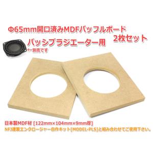 Φ65mm開口済MDFバッフルボード[122mm×104mm×9mm厚]2枚セット