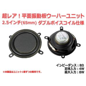 超レア 小型平面振動板 ダブルボイスコイル仕様ウーハースピーカーユニット2.5インチ(65mm)