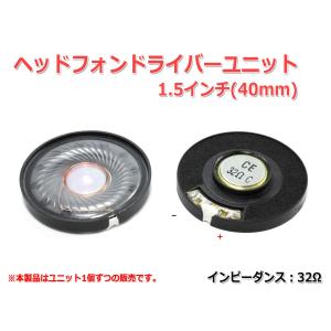 ヘッドフォン用ドライバーユニット 1.5インチ(40mm) 32Ω