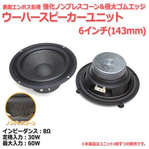 表面エンボス処理 強化ノンプレスコーン＆極太ゴムエッジ ウーハースピーカーユニット6インチ(143mm) 8Ω/MAX60W[スピーカー自作/DIYオーディオ]｜nfj