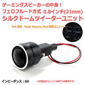 ゲーミングスピーカー採用ユニット 0.8インチ フェロフルード シルクドームツイーター(21mm) 6Ω[スピーカー自作/DIYオーディオ]Razer