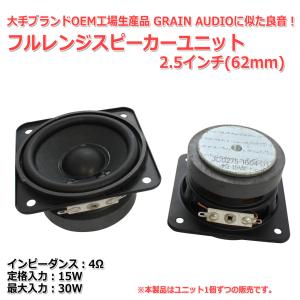 有名ブランドOEM工場生産品 フルレンジスピーカーユニット2.5インチ(62mm) 4Ω/MAX30...