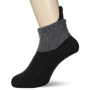 [ナイガイ] 毛混ループ付 ブークレ切替ソックス 紳士